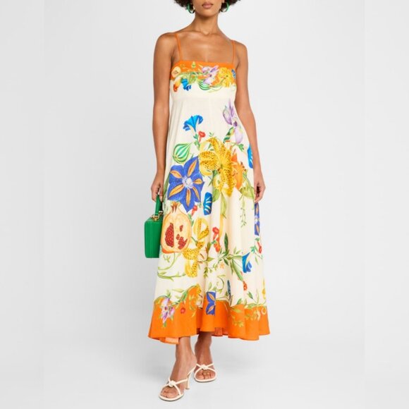 Alemais Dresses & Skirts - Alemais Pomegranate Floral Print Patterned Linen Maxi Dress